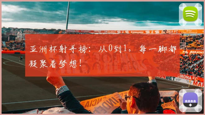 亚洲杯射手榜：从0到1，每一脚都凝聚着梦想！